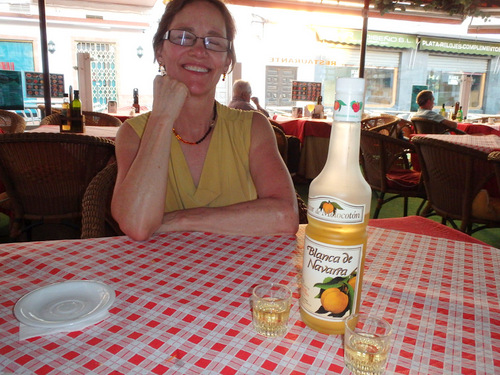 The waiter wanted Terry to try a local Orange Liquor.